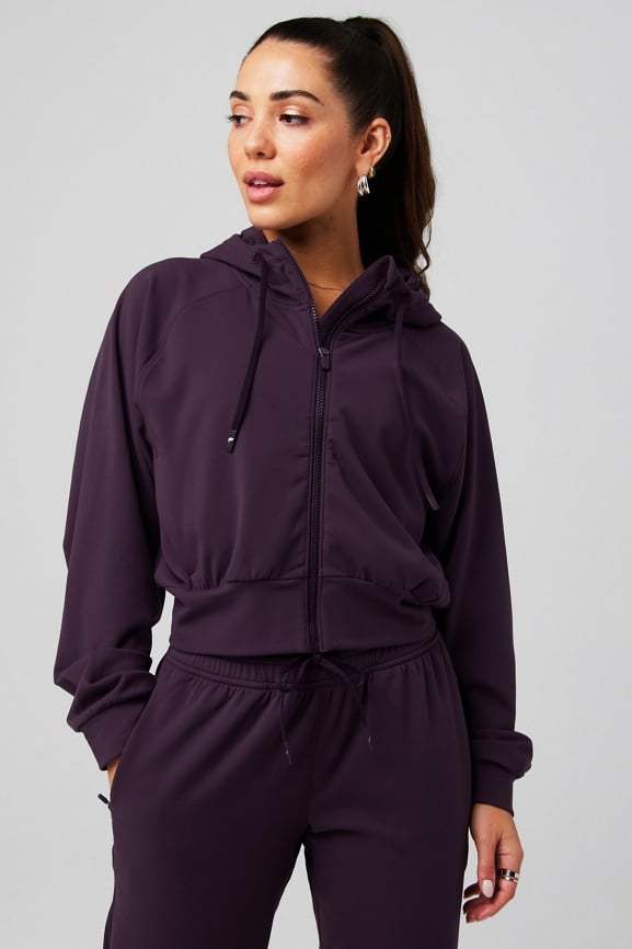 Cold Weather Full-Zip Cropped Hoodie