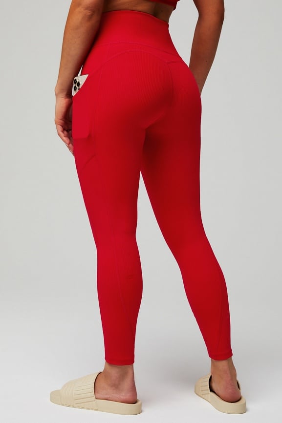 Legging 7/8 de cintura alta Rib Oasis Crossover