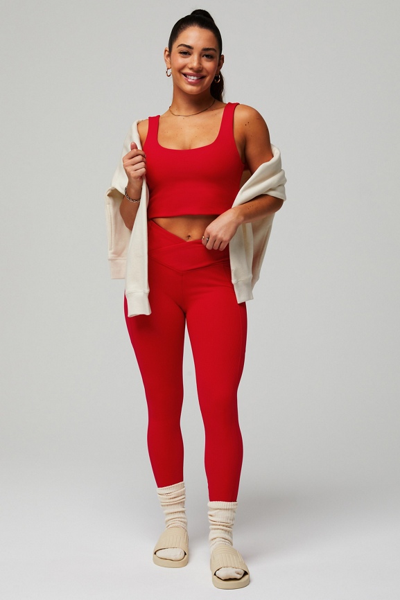 Legging 7/8 de cintura alta Rib Oasis Crossover
