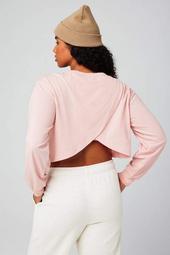 100% Cotton Cropped Boxy Long-Sleeve