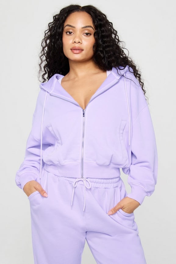 Sudadera ancha con capucha y cremallera Weekend
