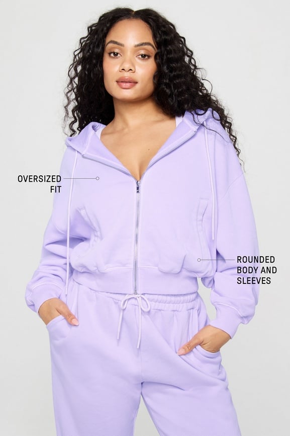 Sudadera ancha con capucha y cremallera Weekend