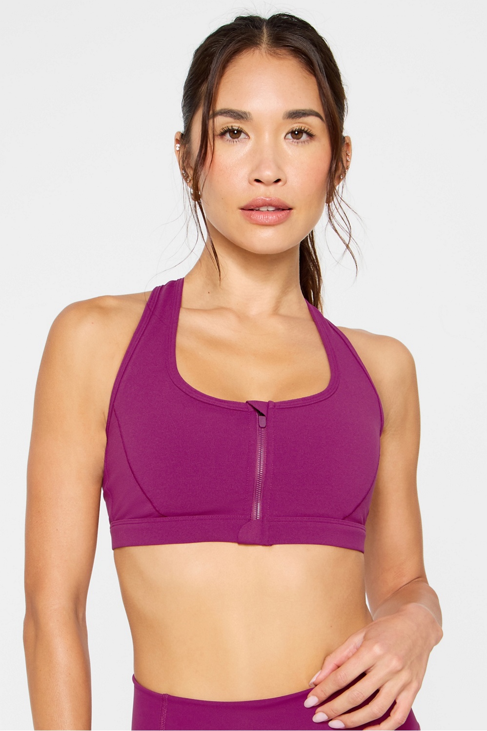 Essential Front Zip Medium Impact Sports Bra