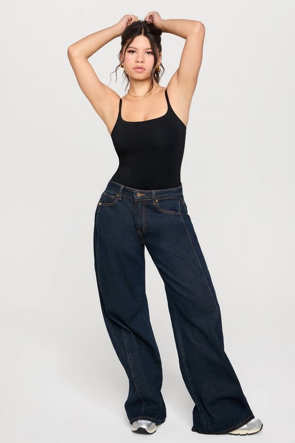 Snug Cotton Strappy Thong Bodysuit