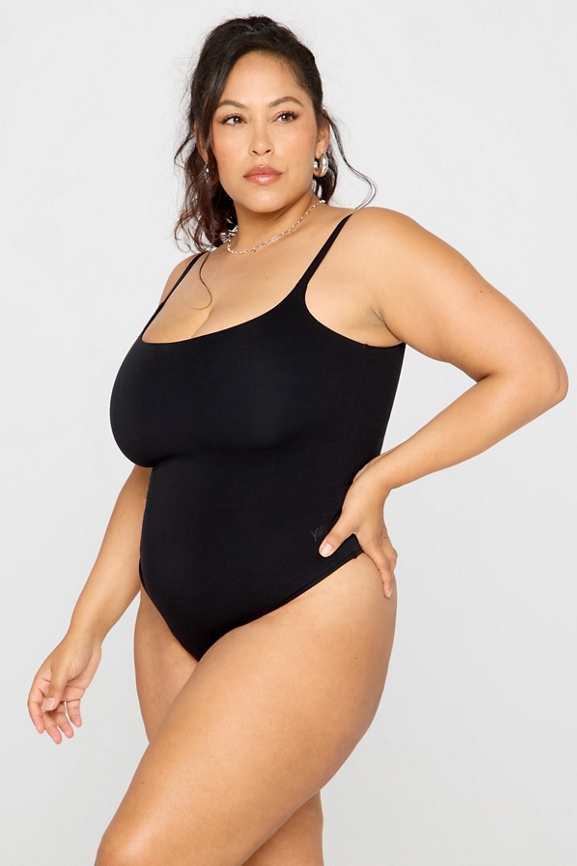 Snug Cotton Strappy Thong Bodysuit