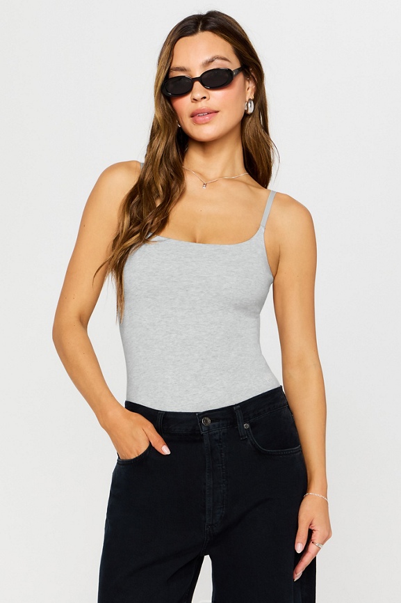Snug Cotton Strappy Thong Bodysuit