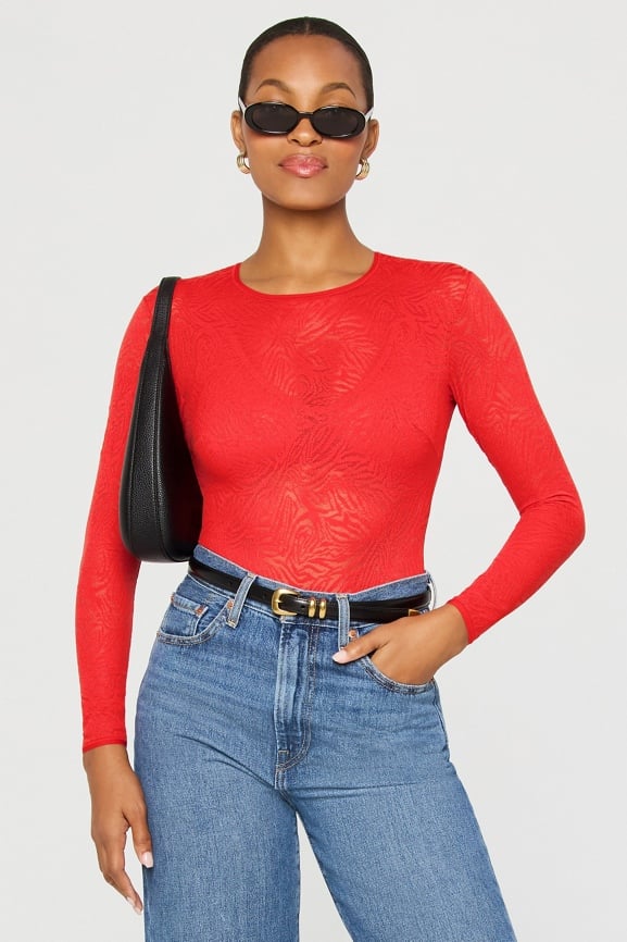 Hot Mesh Long Sleeve Bodysuit