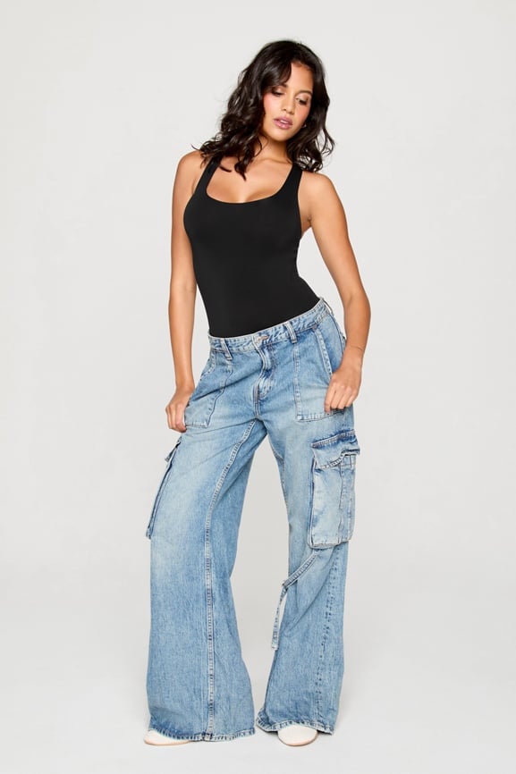 Stretchy Fit Racerback Thong Bodysuit