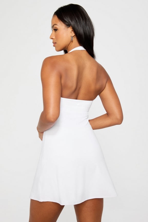PureLuxe Halter Mini Dress