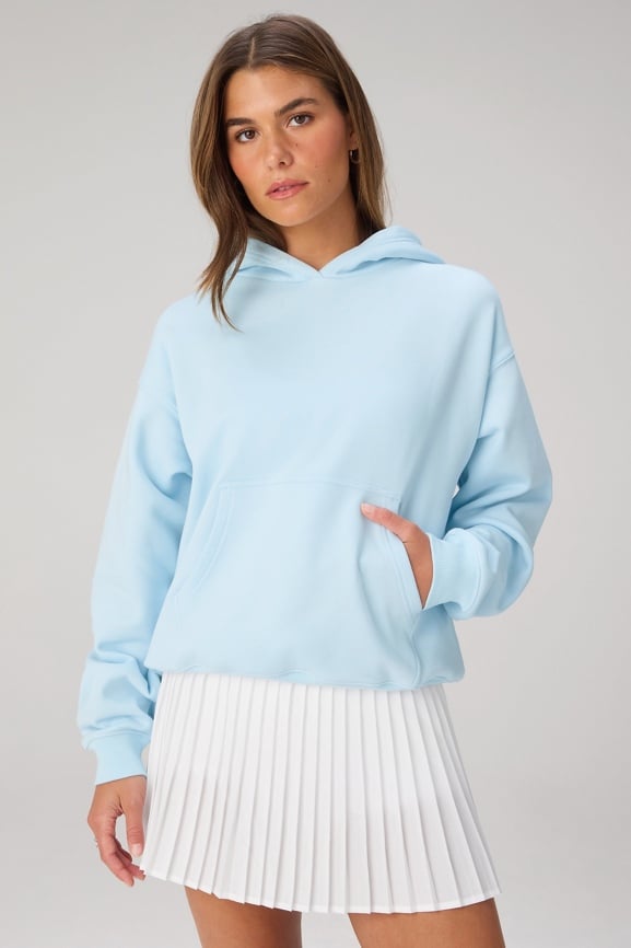 Cozy Fleece Hoodie + Hot Shot Pleated Classic Mini Skirt 2-Piece Outfit