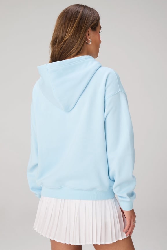 Cozy Fleece Hoodie + Hot Shot Pleated Classic Mini Skirt 2-Piece Outfit