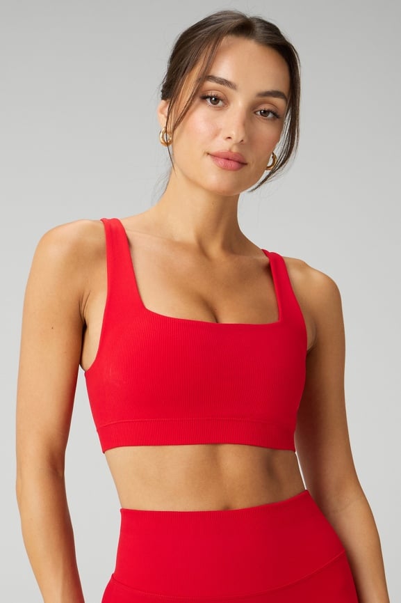 Sleek Seamless Square Neck Low Impact Bra + Seamless Scrunch Legging 2-Piece Outfit