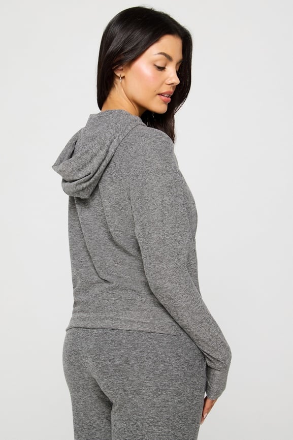 Cloud Jersey Full Zip Hoodie + Cloud Jersey Foldover Flare 2-Piece Outfit