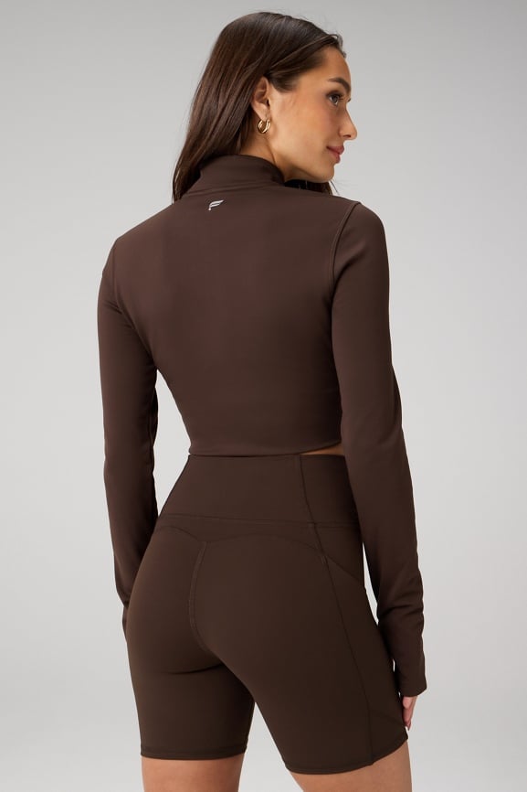 Cold Weather Long-Sleeve Half-Zip Top + Cold Weather Pocketed High-Waisted Mini Flare 2-Piece Outfit