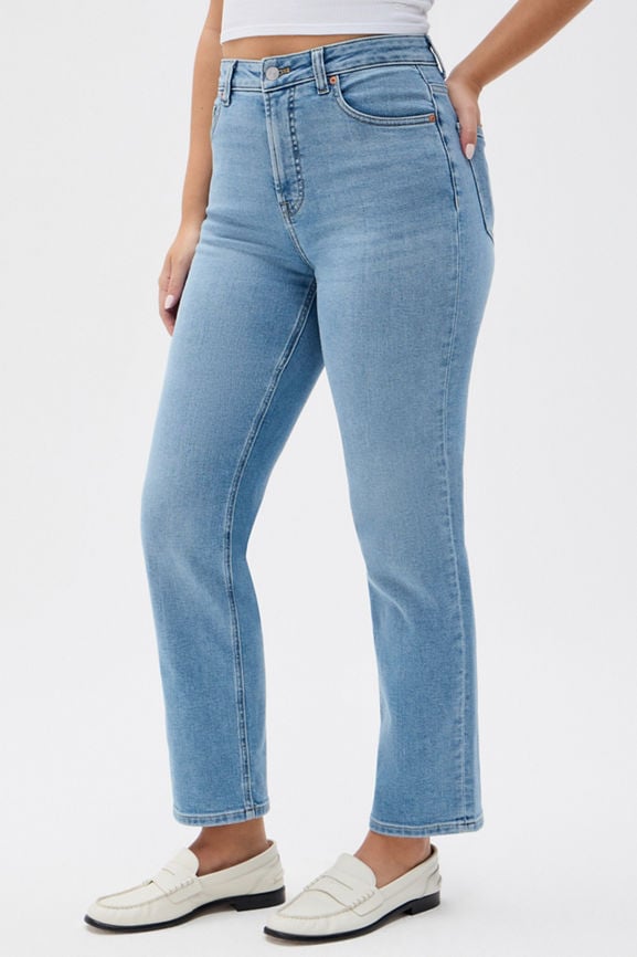 Year Round Terry Off Shoulder Sweatshirt + Modal Rib Cropped Tank + High Rise Straight Jean Bundle