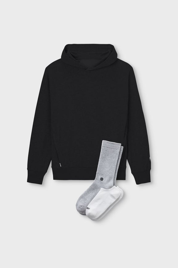 The Year Round Terry Hoodie & Crew Sock & Invisible Sock 3-Piece Bundle