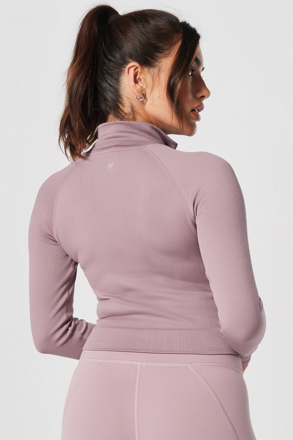 Cropped Seamless Rib Full-Zip - Fabletics