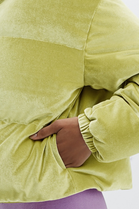 Wander Velour Cropped Puffer Jacket - Fabletics