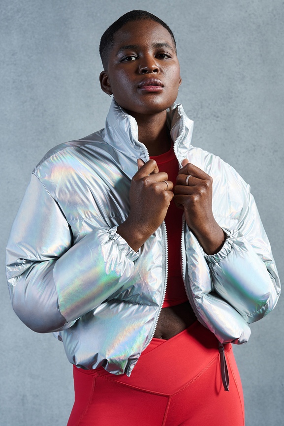 Wander Holographic Cropped Puffer - Fabletics