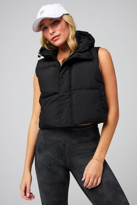 Essential Cropped Hooded Puffer Vest Fabletics