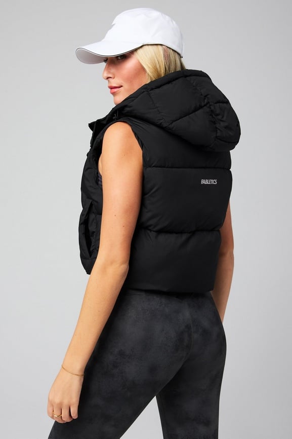 Essential Cropped Hooded Puffer Vest - Fabletics Canada
