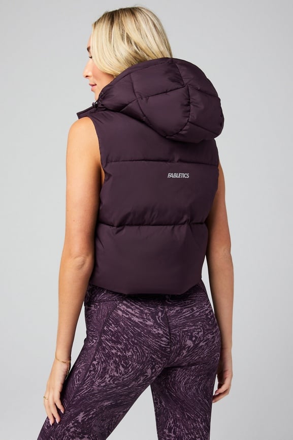 Essential Cropped Hooded Puffer Vest