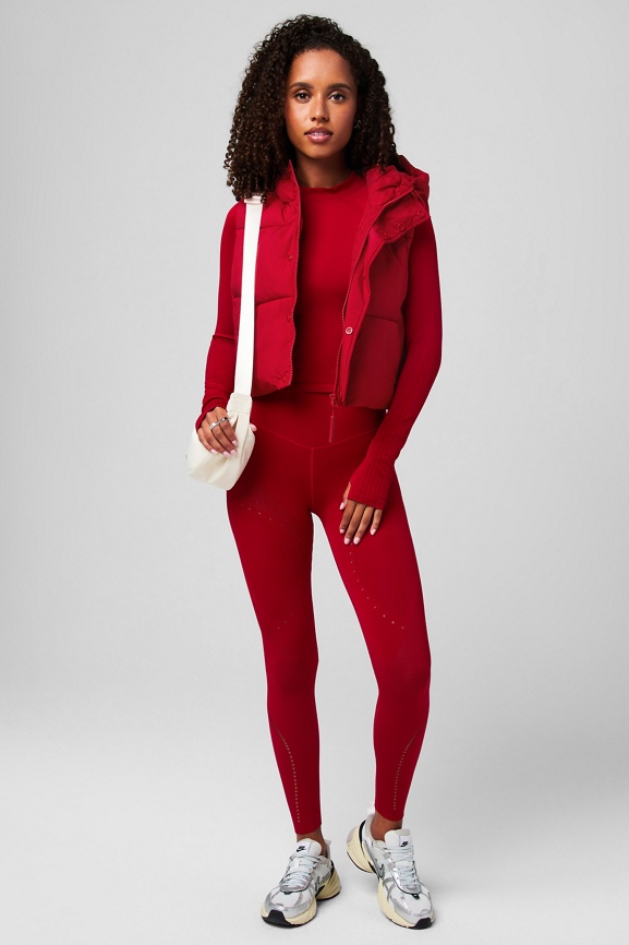 Essential Cropped Hooded Puffer Vest