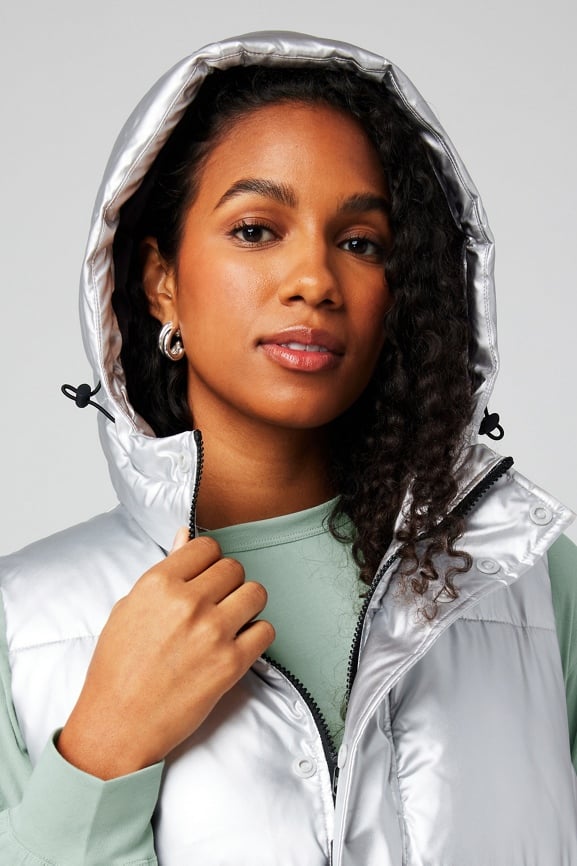 Essential Cropped Hooded Puffer Vest