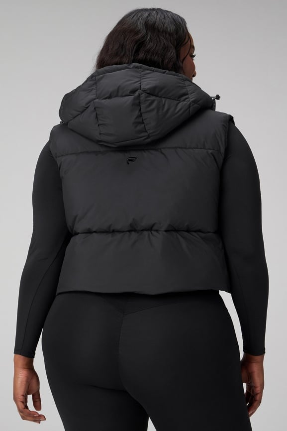 Essential Cropped Hooded Puffer Vest