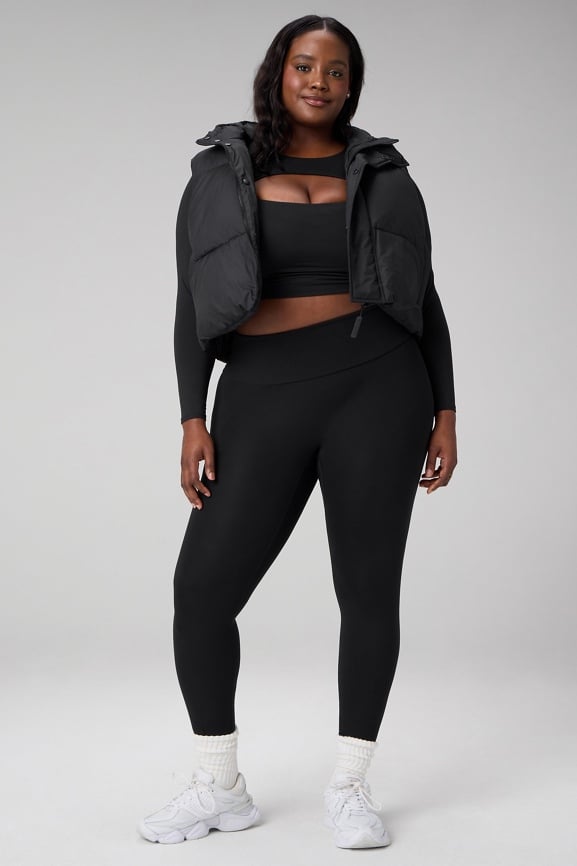 Essential Cropped Hooded Puffer Vest