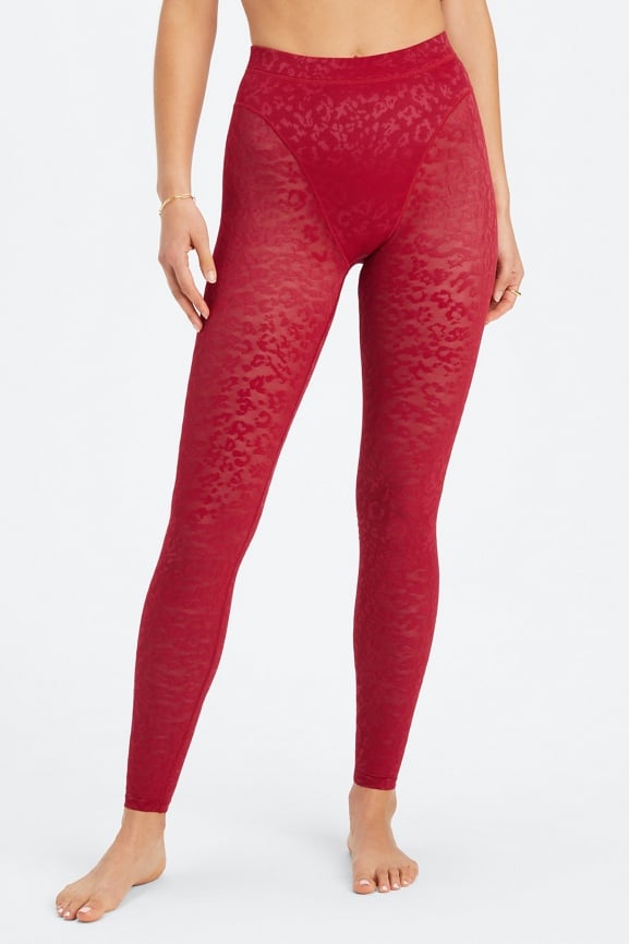 High-Waisted Leopard Mesh Legging