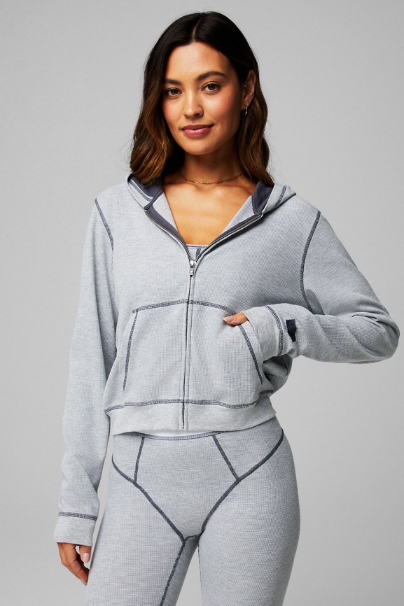 Zip-Up Waffle Hoodie - Fabletics
