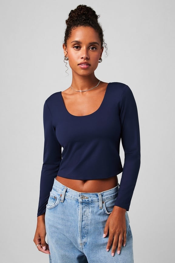 Oasis Twist Built-In Bra Long-Sleeve Top