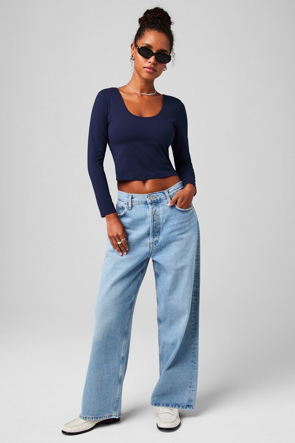 Oasis Twist Built-In Bra Long-Sleeve Top