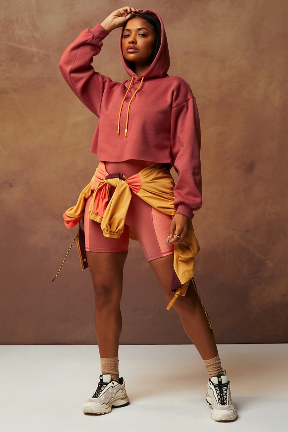 Cozy Fleece Cropped Hoodie - Fabletics Canada