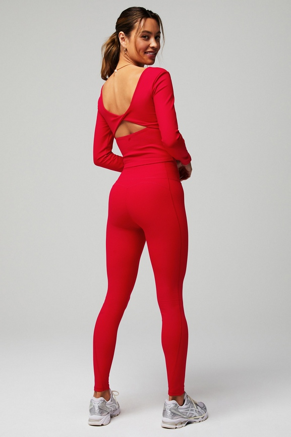 Oasis Rib Twist Long-Sleeve Top