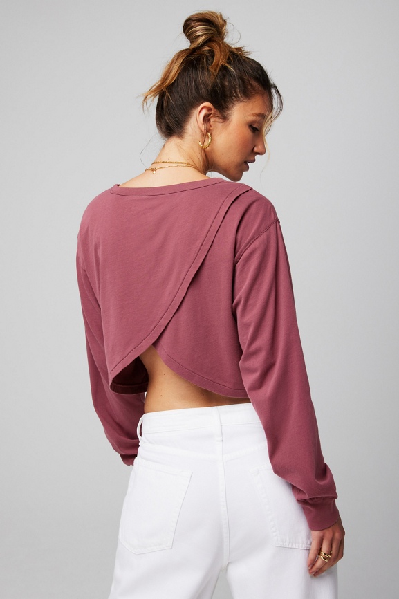100% Cotton Cropped Boxy Long-Sleeve - Fabletics