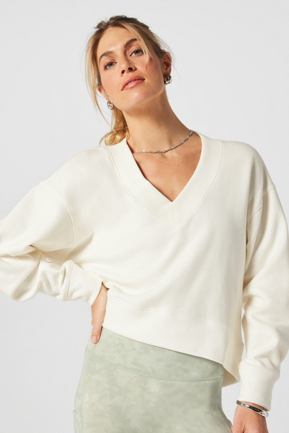 Cozy Fleece V-Neck Sweatshirt - Fabletics Canada