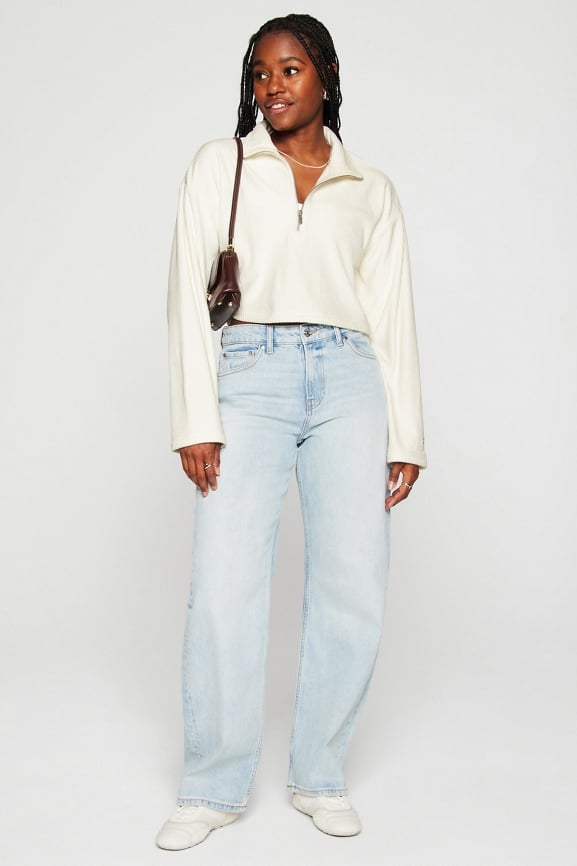 Plush Rib Half Zip Sweatshirt - Fabletics