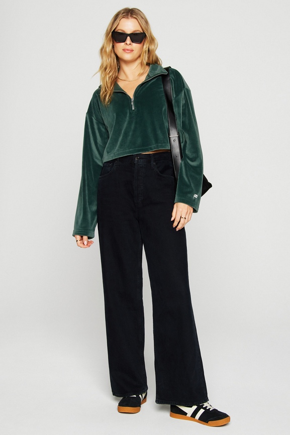 Plush Rib Half Zip Sweatshirt - Fabletics