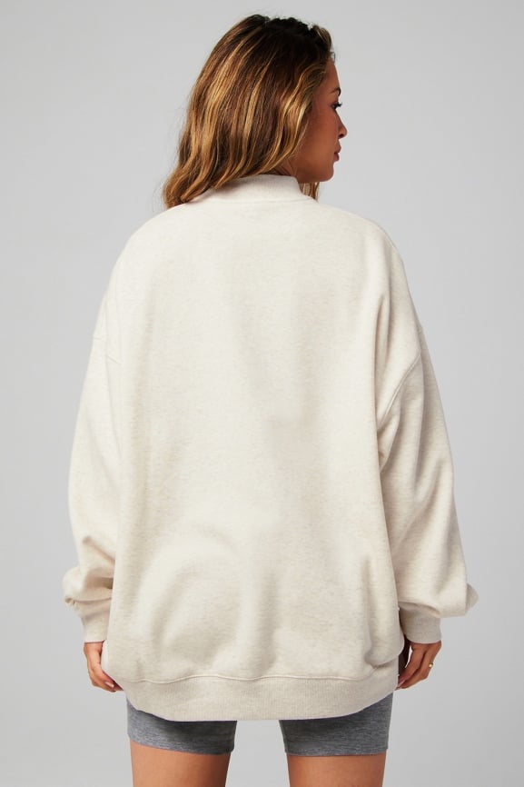 Cozy Fleece Oversized Mock Neck Sweatshirt