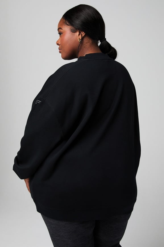 Cozy Fleece Oversized Mock Neck Sweatshirt