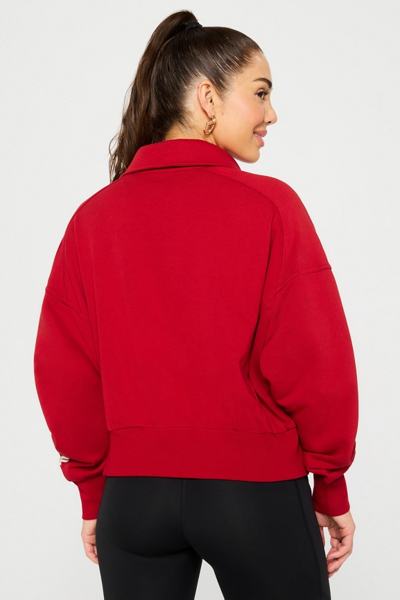 【希少】AKTR xFILA SWEAT CREW NECK セットアップ Men's Satin Effect Zip-Up Fleece Sweatshirt - Sweaters