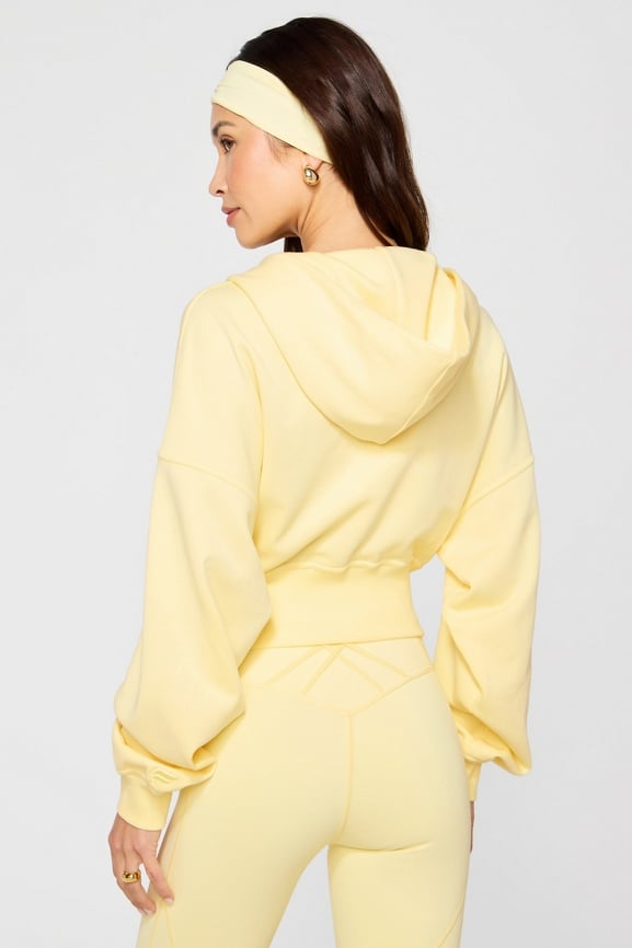 Year Round Terry Cropped Full-Zip Hoodie