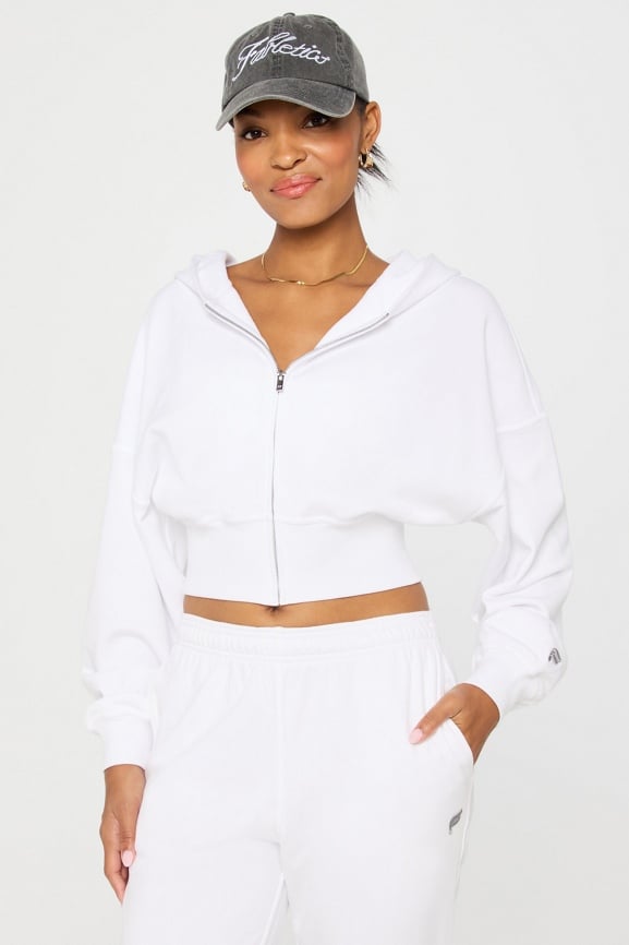 Year Round Terry Cropped Full-Zip Hoodie