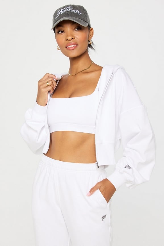Year Round Terry Cropped Full-Zip Hoodie - Fabletics Canada