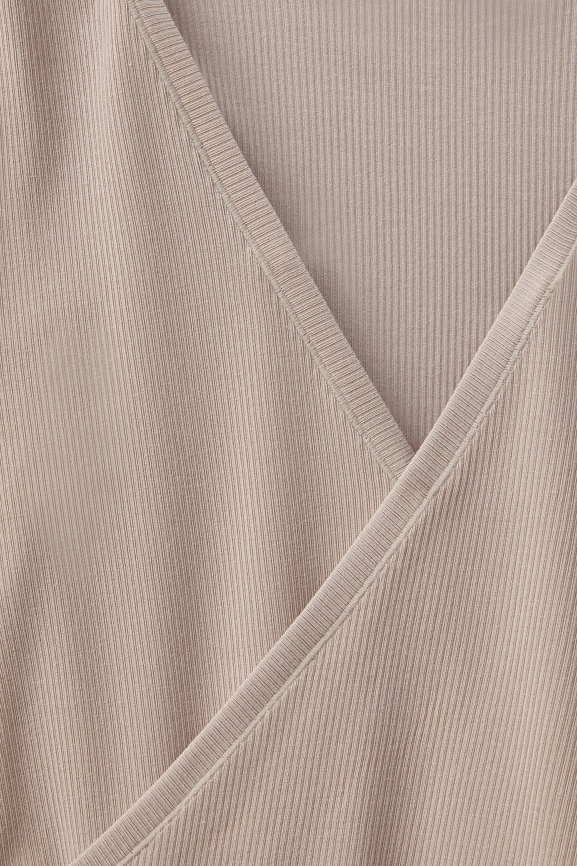 Modal Rib V-Neck Crop L/S Top