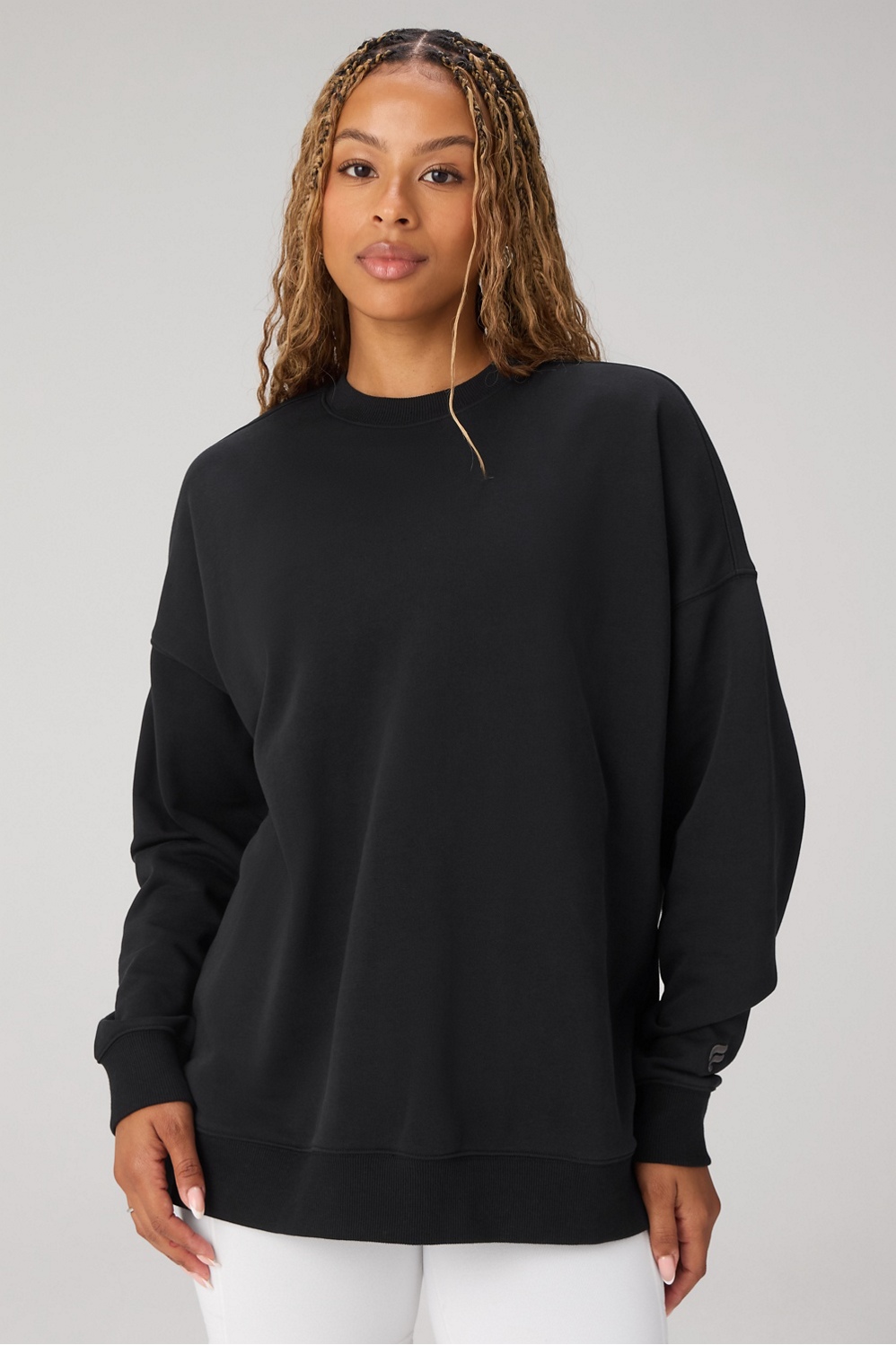 Year Round Terry Oversized Crew Neck Sweatshirt