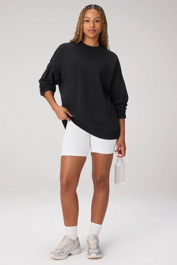 Year Round Terry Oversized Crew Neck Sweatshirt