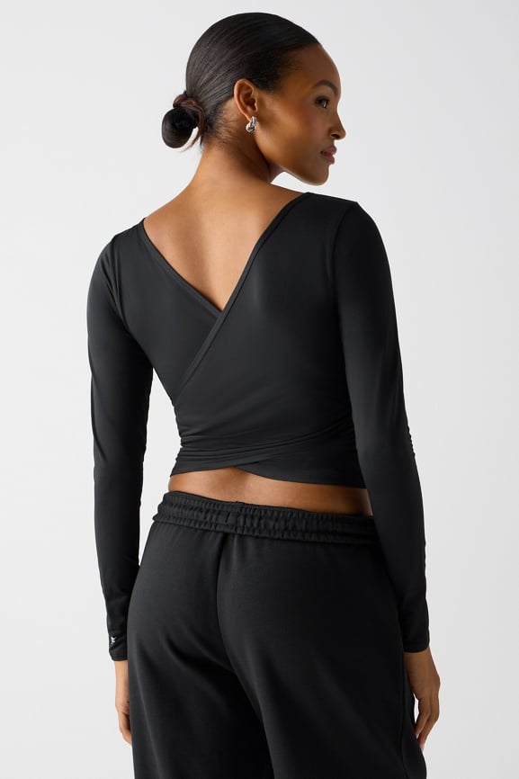 Whisper Crossover Long-Sleeve Top